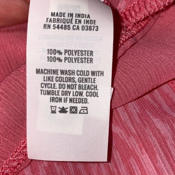 Aerie Pink Chiffon Wrap Skirt Size Large – Abstract Brushstroke Flowy Lined Mini - Picture 12 of 12